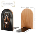 Cool Rottweiler Dog Art Bookends 1 Pair Heavy Duty Book Ends for Shelves Non-Skid Bookend Supports Wooden Book Holders with Metal Base Desk Organizers Books Storage to Hold Books