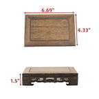 Wooden Display Stand Base 6.69" x 4.33" Rectangle Wood Carved Pedestal Oriental Style Home Decoration for Vase, Flower Pots, Teapot, Table Lamp, Fishbowl - style: Rectangle