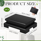 Chunful 2 Pcs Rectangle Wooden Display Stand 5.1 x 3.7 x 1.8 Inch Wood Vase Display Base Black Pedestal Stand Rectangle Vase Riser for Vases Teapot Trophy Collectibles Aquarium Lamp Home Decoration - size: 5.1 x 3.7 x 1.8 Inch