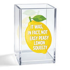 It Was In Fact Not Easy Peasy Lemon Squeezy Acrylic Organizer Pencil Holder, Funny Lemon Makeup Brush Storage Organizer, Sarcastic Desk Accessory Holder for Women Coworker HR Teacher Friend - style: Lemon