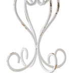 SOFE Metal Pillar Candle Holder, Shabby Chic White Candle Stand Scroll Shape 5.6 Inches Tall, Modern Farmhouse Candles Pedestal, Living Room, Bedroom, Dining Room, Coffee Table Decor
