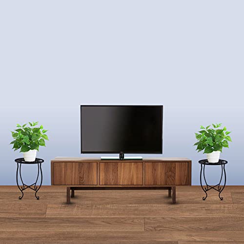 TLBTEK 2 pcs 10 inch Round Indoor Planter Stand,Metal Plant Stands Outdoor ,Modern Flower Pot Stand Holder Rack Display for Home,Kitchen,Patio,Garden, Corner, Balcony and Bedroom