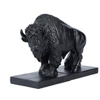 Set of 2 Polyresin Buffalo Bookend,Art bookend, Homedecor for Kids, Office Decor (Black)