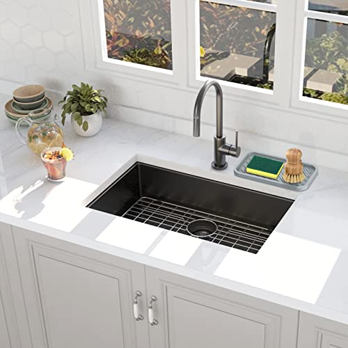 EG-SIPRO Silicone Sponge Holder-Large Thick Durable 10" Sink Organizer Tray-Kitchen & Bathroom - color: A-gr, size: 10x5.1inch