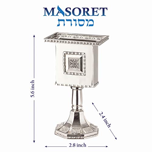 Nickel Havdalah Candle Holder 5.6 Inches Octagon Havdalah Candle Holder, Elegant Jewish Hanukkah Candleholder Stand - color: Octagon Havdalah 3