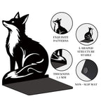 Black Fox Metal Bookends for Shelves, Exquisite Fox Bookshelf Decor Book Ends for Heavy Books, Home School Office Desk Decoration, Book Stopper for Study and Birthday Gift - style: Fox