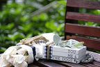 Lavender Inspired - You Me and the Dogs Dog Sign, 3 Stacked Books - color: You, Me and the Dogs