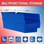 Akro-Mils 30120 Plastic Shelf Bins, Heavy Duty Storage Bins for Garage, Closet, and Drawer Organization, 12" x 4" x 4", Yellow, 24-Pack - color: Yellow
