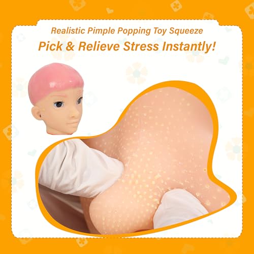 brenzo 2026 Adult Stress Relief Desk Figure with Refillable Popping Feature & Detail Cleaning Tool – Reusable Sensory Fidget Decor for Office, Home & Workspace (Pink Hair) - style: G-pink