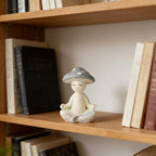 Meditation Mushroom Resin Statue - Cute Meditation Mushroom Statue for Desk Living Room Resin Figurine for Home Patio Office Decoration Cute Plant Statues for Tabletop Garden Backyard Decor - style: Meditation Mushroom A