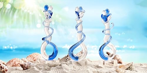 EUSTUMA Hand Blown Glass Couple Figurine,Handcrafted Couples Sculpture, Wedding Anniversary and Valentine's Day Gift,Art Sculpture Collection for Birthday Gift,Affectionate Hug.