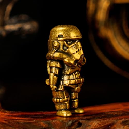 CHOVY Antique Brass Robot Figurine – Heavyweight Solid Brass Retro Decor, Biomechanical Art Sculpture for Collectors, Unique Steampunk Gift for Men’s Workspace - color: Biochemical Robot