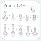 Mumufy 10 Pcs Glass Crystal Taper Candle Holders Clear Glass Candlestick Holder Fit 0.8 Inch Candles Crystal Decorative Candle Stand Centerpiece Table Wedding Dining Party (Classic,Clear) - color: Clear