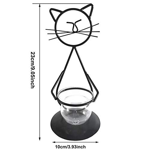 Marbrasse Desktop Glass Planter Vase Holder, Modern Creative Cat Plant Terrarium Metal Stand for Hydroponics Plants Home Garden Wedding Decoration Outdoor Planter Ideas (Style 2) - color: Jklw308-16