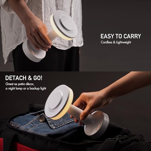 O’Bright Portable LED Table Lamp with Touch Sensor, 3-Levels Brightness, Rechargeable Battery Up to 48 Hours Usage, Night Light for Kids Nursery, Nightstand Lamp, Bedside Lamp (Piano White) - color: Piano White