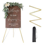 DANMO Easel Stand for Wedding Sign Poster 63'' Instant Display Floor Adjustable Metal Art Easel Gold - style: Gold
