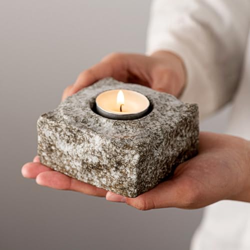 Ceramic Candle Holder Stone Texture Small Indoor Candlestick Holder Table Centerpiece Wedding Decor Minimalist Style for Home