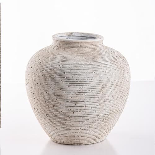 Vanselia Ceramic Flower Vase Home Decor - Large Tall Farmhouse Table Vases Rustic Vintage Living Room Kitchen Bedroom Decorations for House Book Shelf Office Coffee Desk Dining Fireplace (10" Retro) - color: Retro-10"