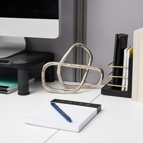Mind Reader Metal Geometric Infinity Sculpture, Modern Home and Office Decor, Accent for Desks, Coffee Tables, and Shelves, Metal, Silver - color: Decorative Squiggle