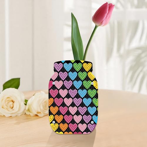 Tontut Diamond Painting vase Love DIY Flash Diamond Three-Dimensional Decorative vase Handmade Creative Crafts Suitable for Living Room Desktop Ornaments Home Decoration Creative Gifts - color: Love
