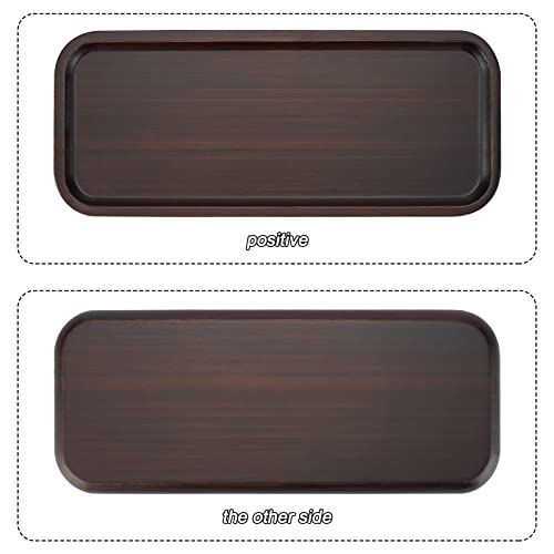 JOIKIT 14 x 5.9 Inch Walnut Wooden Rectangle Tray, Bathroom Tray Platter Solid Wood Decorative Serving Trays Plate for Cookie, Bread, Cheese, Coffee, Tea - size: 5.9" x 0.8" x 14"