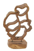 Deco 79 Teak Wood Abstract Handmade Decorative Sculpture Home Decor Statue, Accent Figurine 16" x 8" x 25", Brown - size: 16" x 8" x 25"