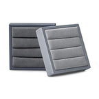 Oirlv Premium Leather Ring Display Stand Small Ring Tray Showcase Jewelry Display Home Organizer(Grey) - color: Grey