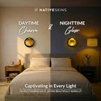 NativeSkins Solara Metal Wall Candle Sconce Set of Two Wall Candle Holders - Set of 2 Handcrafted Decorative Tea Light Sconces for Living Room Gold Tea Holder