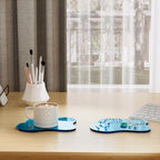 Acrylic Coaster for Desk, Clear Bar Drink Coaster, Clear Cloud Shape Coffee Cup Coaster, Perfect for Tabletop Protection and Accessories Display. - color: Transparent Blue