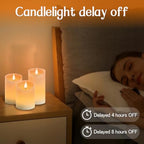 Flameless Candle RGB Set, Flickering LED Pillar Real Wax Candle with Remote Control and Timer, Upgraded Blue Flame Heart, Built-in Battery Rechargeable Flameless Candle, 1 Set of 3 - color: Rechargeable-Color RGB