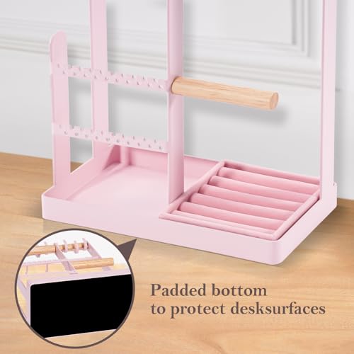 ProCase Cute Jewelry Stand, Aesthetic Jewelry Organizer for Dresser Vanity, Jewelry Holder Display for Necklaces Earrings, Gifts for Teen Girls Women, Bedroom Dorm Decor -Large, Pink - color: Pink, size: 13.4" Height