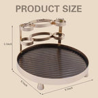 YUPER Round Metel Bathroom Tray Dresser Counter Decor Vanity Organizer Decorative Coffee Table Tray for Perfume, Candle, Soap Dish, Toothbrush, 9 Inch, Gold