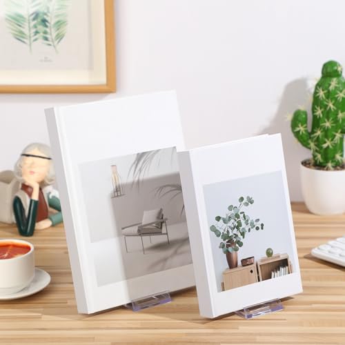 6 Pack Acrylic Book Stand for Display Adjustable Clear Display Holder Easel Collector Stand for Home Office Back to School Comic Album CD Magazine Postcard Artworks (4.2 x 4.3 x 2.35 Inch) - size: 4.2 x 4.3 x 2.35 inch