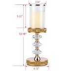 Candle Holder, Pillar Candle Holders, Crystal Candlesticks Holder for Wedding, Parties, Events, Chirstmas,Home Decor, Table Centerpieces CH028D (L) - size: Gold ( L )