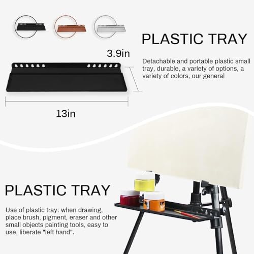 RRFTOK Art Easel Stand for Painting and Sign - Aluminum Metal Artist Tripod Adjustable Easels for Display Height from 21 to 61Inches - Canvas Stand with Paintbrush Tray for Artists Adult Holder - style: 61B 1-Pack
