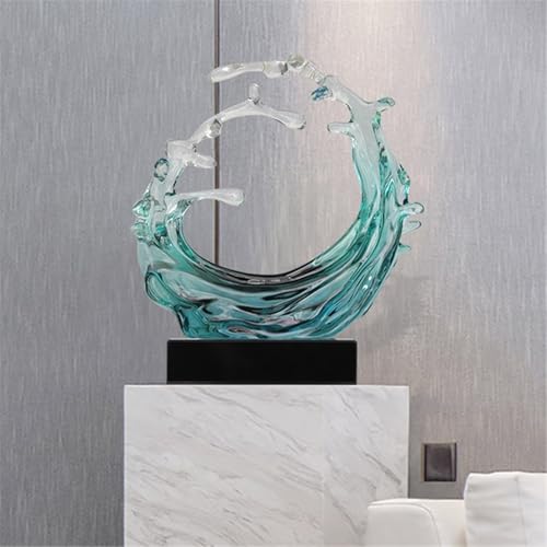 Statue Decorations Modern Minimalist Luxury Creative Decorative Item Living Room Desktop Abstract Wave Transparent Ornament Home Decor Object