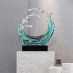 Statue Decorations Modern Minimalist Luxury Creative Decorative Item Living Room Desktop Abstract Wave Transparent Ornament Home Decor Object