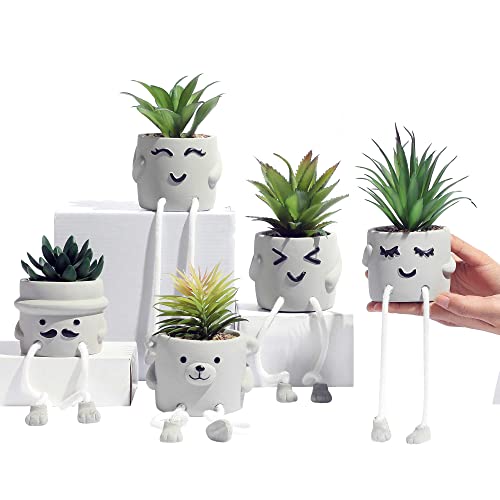 OLEEK small fake plants office decor - fake succulents plants artificial for desk decor - fake plant office decorations for work - office decor for women - office plants cubicle accessories room decor - size: collection A (set of 3)