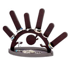 Bnesi Evil Eye Ring Display Stand Wooden Ring Holder for Women Wooden Jewelry Display Cute Evil Eye Home and Room Decoration Wedding Ring Holder Birthday Gift for Her (Rustic)