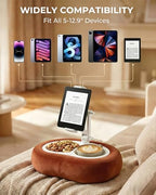 Miledi Tablet Pillow Stand, Compatible with 5"-12.9" Kindle, iPad, Phone/Tablet, 360° Rotating Phone Holder for Bed, Soft Plush Fabric, Detachable Bowl, Reading and Relaxation on Bed, Terracotta - color: Terracotta