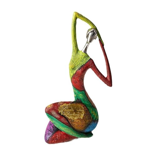 Modern Abstract Resin Sculpture Hand Painted Figurine Metallic Finish Art Collectible for Living Room Shelf Decor Contemporary Home Accent Tabletop Ornament Unique Housewarming Gift,A - color: A