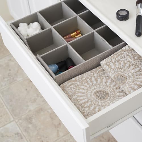 Household Essentials Grey 728-1 Deep 9 Section Drawer Organizer Box for Storage 12 in x 3.13 - color: Silver