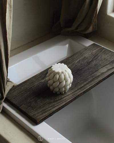 LAWA Knot Ball Candle - Large Beautiful Handmade Pillar Scented Soy Wax Elegant Bubble Aesthetic Candle Housewarming Gift Home Room Shelf Decor Idea White - color: White