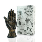 Palmistry Hand Resin Statue Telling Palm Reading, Ancient Mystical Palm with Lines and Symbols Sculpture for Palm Readers（Black）