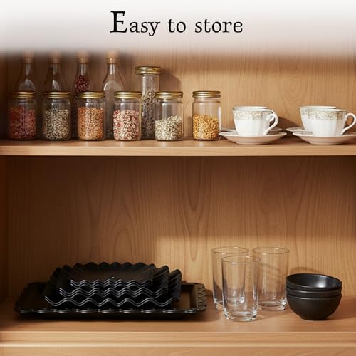 NWK 5 Piece Cake Stand Set with 2 x 3-Tier Cupcake Stands, 1 x2-Tier Cupcake Stands, 2 x Appetizer Trays, for Wedding Birthday Baby Shower Tea Party Decorations (Black) - color: Black