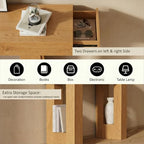 FURSUN 63" Farmhouse Console Table with Drawers, Narrow Sofa Table Behind Couch, Slim Entryway Table with Storage for Hallway, Living Room, Natural Oak - color: Natural Oak