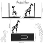 1 Pair Giraffe Bookends for Shelves,3D Foldable Giraffe Book Ends Decorative Bookends Organizer Metal Book Stands Journal Book Holder Book Stoppers for Women Girls Kids Gift Home School Library Decor