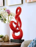 Sculpture Music Note Decor Modern Statue Gifts Treble Clef Figurine Polyresin Arts Red 23 inch - color: Red