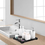 Luxspire Vanity Tray, Bathroom Tray Toilet Tank Storage Tray, Resin Kitchen Sink Trays, Vanity Countertop Organizer for Candles Towel Bottles Perfume Holder Serving Trays, Marble Style -Large- Ink - color: A - Ink, style: Large