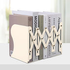 Honagu Adjustable Bookends, Metal Book Ends for Shelves Heavy Book, Desk Magazine File Organizer for Home, Office, Books, Papers, Extends up to 19 inches (Beige) - color: Beige